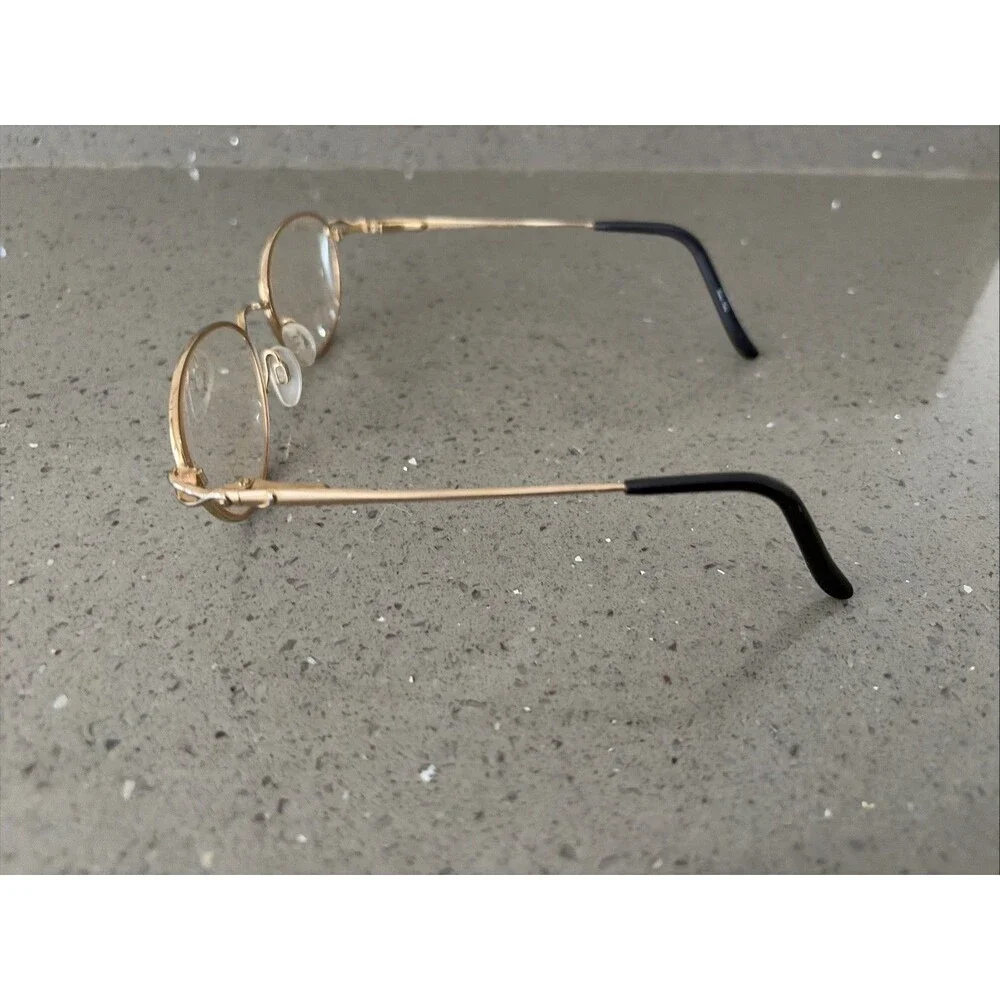Aristar 6237 026 50-17-135 Gold Flex-Hinge Eyeglasses Frames ONLY round gold